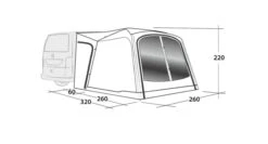 Outwell Milestone Dash Drive Away Awning -Outdoor Gear Store 111099 milestone dash drawing perspective2