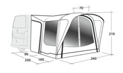 Outwell Newburg 160 Air Drive Away Awning -Outdoor Gear Store 111170 newburg 160 air drawing perspective2