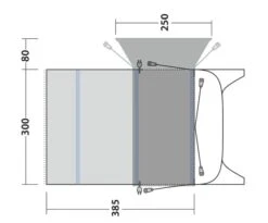 Outwell Blossburg 380 Air Drive Away Awning -Outdoor Gear Store 111242 blossburg 380 air drawing floorplan3