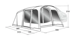 Outwell Blossburg 380 Air Drive Away Awning -Outdoor Gear Store 111242 blossburg 380 air drawing perspective2