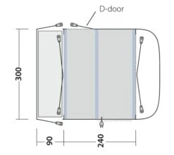 Outwell Newburg 240 Air Low Drive Away Awning -Outdoor Gear Store 111245 newburg 240 air drawing floorplan3