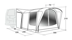 Outwell Newburg 240 Air Low Drive Away Awning -Outdoor Gear Store 111245 newburg 240 air drawing perspective2