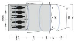 Outwell Jacksondale 5PA Tent (2022) -Outdoor Gear Store 111269 jacksondale 5pa drawing floorplan3