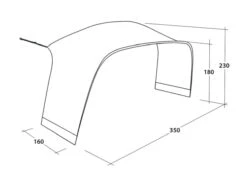 Outwell Lounge Tent Connector L (2023) -Outdoor Gear Store 111341 lounge tent connector l drawing perspective2