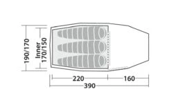Robens Pioneer 3EX Tent (2022) -Outdoor Gear Store 130275 pioneer 3ex drawing floorplan3