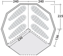 Robens Klondike Grande Inner Tent -Outdoor Gear Store 130302 inner tent klondike grande drawing floorplan2