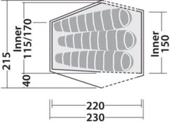 Robens Chaser 3XE Tent (2022) -Outdoor Gear Store 130317 chaser 3xe drawing floorplan3