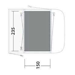 Outwell Newburg 160 Flat Woven Carpet -Outdoor Gear Store 170864 flat woven carpet newburg 160 drawing floorplan2