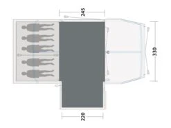 Outwell Mountain Lake 5ATC Flat Woven Carpet -Outdoor Gear Store 170890 flat woven carpet mountain lake 5atc drawing floorplan2