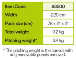 Quest Falcon 220 Poled Porch Caravan Awning (2022) -Outdoor Gear Store a3500 10 midsize