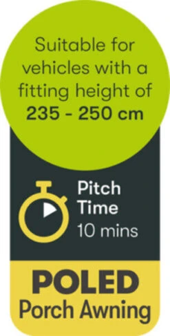 Quest Falcon 220 Poled Porch Caravan Awning (2022) -Outdoor Gear Store a3500 9 midsize