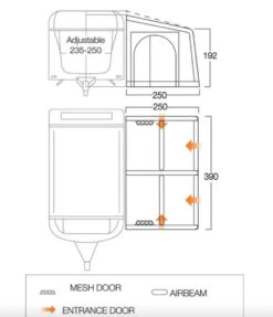 Vango Airbeam Vango Balletto Air 390 Elements Shield Caravan Awning (2023) -Outdoor Gear Store balletto 390 floor