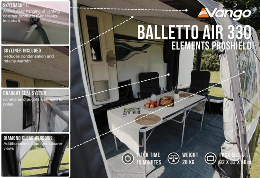 Vango Airbeam Vango Balletto Air 330 Elements ProShield Caravan Awning (2023) 7 Vango Airbeam Vango Balletto Air 330 Elements ProShield Caravan Awning (2023) - Image 5