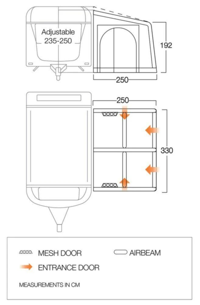 Vango Airbeam Vango Balletto Air 330 Elements ProShield Caravan Awning (2023) 5 Vango Airbeam Vango Balletto Air 330 Elements ProShield Caravan Awning (2023) - Image 3