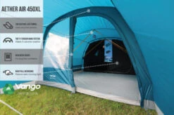 Vango Airbeam Vango Aether Air 450XL Tent (2022) -Outdoor Gear Store earth collection airbeam infographics call outs5