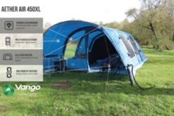 Vango Airbeam Vango Aether Air 450XL Tent (2022) -Outdoor Gear Store earth collection airbeam infographics call outs6
