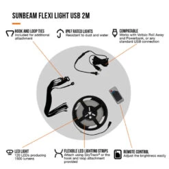 Vango Sunbeam Flexi Light 2m (USB) -Outdoor Gear Store family essentials infographicscall outs5