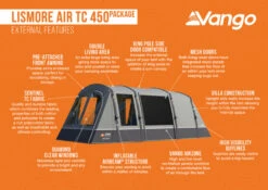 Vango Airbeam Vango Lismore Air TC 450 Tent Package (2023) -Outdoor Gear Store lismore air tc 450 package