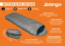 Vango Nitestar Alpha 300 Quad Sleeping Bag (FOG) -Outdoor Gear Store nitestar 300 infographic