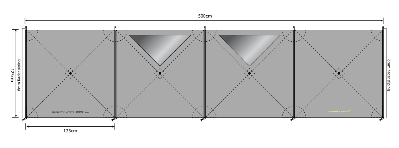 Outdoor Revolution Pronto PC 4 Panel Windbreak (125*500) 6 Outdoor Revolution Pronto PC 4 Panel Windbreak (125*500) - Image 4