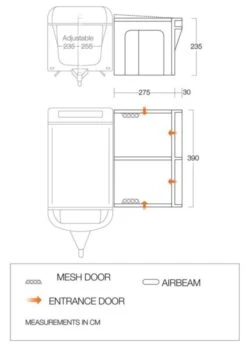 Vango Airbeam Vango Riviera Air 390 Elements All Season Caravan Awning (2023) -Outdoor Gear Store riviera 390 eas flooplan