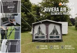Vango Airbeam Vango Riviera Air 390 Elements ProShield Caravan Awning (2023) -Outdoor Gear Store riviera air 330 eps 1
