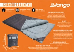 Vango Shangri-La Luxe XL Sleeping Bag (2023) 11 Vango Shangri-La Luxe XL Sleeping Bag (2023) -Outdoor Gear Store shangri la luxe xl infographic 1