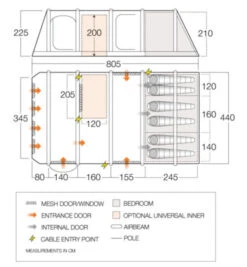 Vango Airbeam Vango Anantara IV TC 650xl Air Tent (2023) -Outdoor Gear Store vango 2021 airbeam si pro floorplan anantara iii air tc 650xl 1