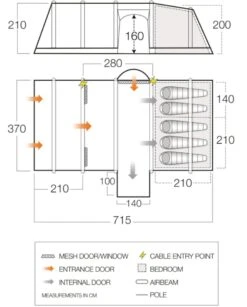 Vango Airbeam Vango Rome II Air 550XL Tent Package (2023) -Outdoor Gear Store vango 2021 tents floorplan rome air 550xl hi